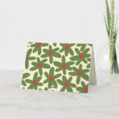 Retro Christmas Floral Daisy Muster Karte (Rückseite)