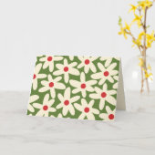 Retro Christmas Floral Daisy Muster Karte (Gelbe Blume)