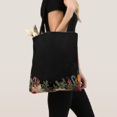 Retro Christmas floral pattern in black Tasche (Von Nahem)