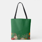 Retro Christmas floral pattern in green Tasche (Rückseite)