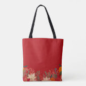 Retro Christmas floral pattern in red Tasche (Rückseite)