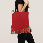 Retro Christmas floral pattern in red Tasche (Von Nahem)