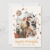 Retro Christmas Foto Familienweihnachtskarte Feiertagskarte (Vorderseite)