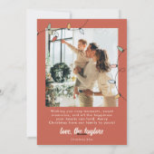 Retro Christmas Foto Familienweihnachtskarte Feiertagskarte (Rückseite)