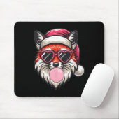 Retro Christmas Fox Weihnachtsmannmütze blasen Bla Mousepad (Mit Mouse)