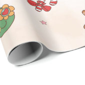 Retro Christmas Geburtstagsparty Geschenkpapier (Rolleneckpunkt)