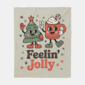 Retro Christmas Gefühl Jolly Vintag Holiday Fleecedecke (Vorderseite)