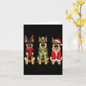 Retro Christmas German Shepherd Santa Reindeer Gsd Karte (Gelbe Blume)