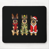 Retro Christmas German Shepherd Santa Reindeer Gsd Mousepad (Vorne)