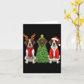 Retro Christmas German Shorthaired Inter Santa Rei Karte (Gelbe Blume)