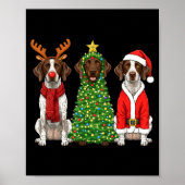 Retro Christmas German Shorthaired Inter Santa Rei Poster (Vorne)