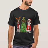 Retro Christmas German Shorthaired Inter Santa Rei T-Shirt (Vorderseite)