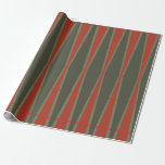 Retro Christmas Geschenkpapier<br><div class="desc">Dieses Verpackungspapier hat ein Mitte des Jahrhunderts Design von Diamanten und Dreiecken in Retrorot und Grün. Ideal für unter Ihrem Baum.</div>