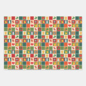 Retro Christmas Geschenkpapier - 3 Blätter (Vorderseite 3)