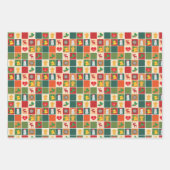 Retro Christmas Geschenkpapier - 3 Blätter (Vorderseite 2)
