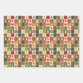 Retro Christmas Geschenkpapier - 3 Blätter (Vorderseite)