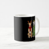 Retro Christmas Ghound Santa Reindeer Dog Lover Kaffeetasse (VorderseiteRechts)