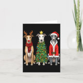Retro Christmas Ghound Santa Reindeer Dog Lover Karte (Vorderseite)