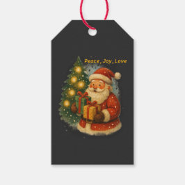 “Retro Christmas Gift Tag – Santa with Gifts” Geschenkanhänger