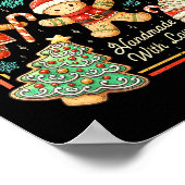 Retro Christmas Gingerbread Bakery North Le Cookie Poster (Ecke)