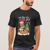 Retro Christmas Gingerbrot Nurse Squad Haben Sie T T-Shirt (Vorderseite)