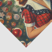Retro Christmas Girl Seidenpapier (Ausschnitt)