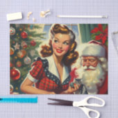 Retro Christmas Girl Seidenpapier (Handwerk)