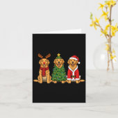 Retro Christmas Golden Retriever Santa Reindeer Do Karte (Gelbe Blume)
