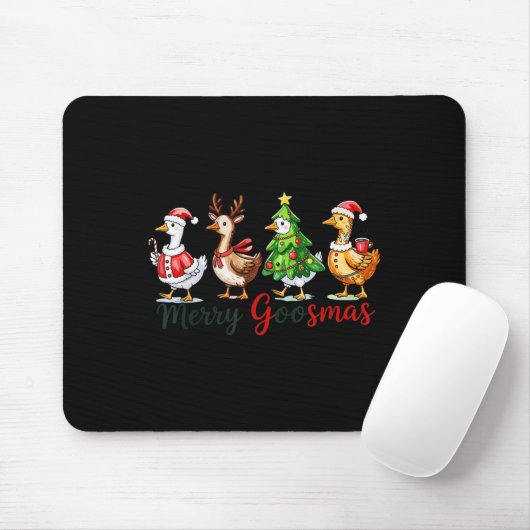Retro Christmas Goose Xmas Merry Goosmas Mousepad (Mit Mouse)