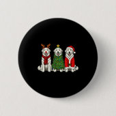 Retro Christmas Great Pyrenees Santa Reindeer Dog Button (Vorderseite)