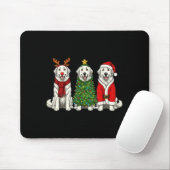Retro Christmas Great Pyrenees Santa Reindeer Dog Mousepad (Mit Mouse)