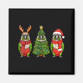 Retro Christmas Green Cheek Conure Parrot Santa Re Magnet (Vorne)