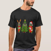 Retro Christmas Green Cheek Conure Parrot Santa Re T-Shirt (Vorderseite)