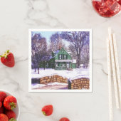 Retro Christmas Greenerity Winter Zuhause Road Serviette (Beispiel)