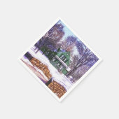 Retro Christmas Greenerity Winter Zuhause Road Serviette (Ecke)