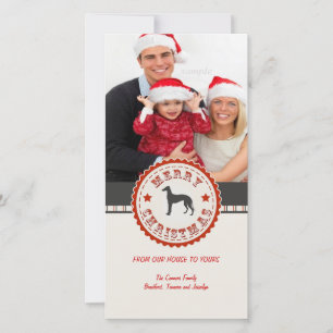 Retro Christmas Greyhound Hund Custom Foto Feiertagskarte