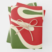 Retro Christmas Groovy Funky Abstrakt Red Green Geschenkpapier Set (Beispiel)