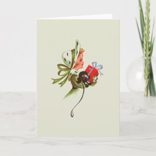 Retro Christmas Grußkarte Feiertagskarte (Vorderseite)