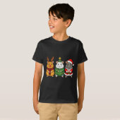 Retro Christmas Hamster Santa Reindeer T-Shirt (Vorne ganz)