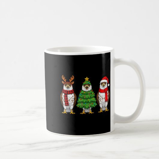 Retro Christmas Hawk Santa Reindeer Kaffeetasse (Rechts)
