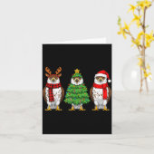 Retro Christmas Hawk Santa Reindeer Karte (Gelbe Blume)