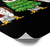 Retro Christmas Hawk Santa Reindeer Poster (Ecke)