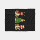 Retro Christmas Hognose Snake Santa Reindeer Fleecedecke (Vorderseite (Horizontal))