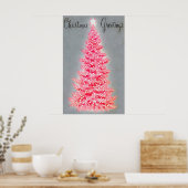 Retro Christmas Holiday rosa Baum Poster (Küche)