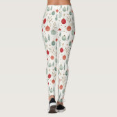 Retro Christmas Holiday Tree Ornamente Leggings (Rückseite)