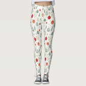 Retro Christmas Holiday Tree Ornamente Leggings (Vorderseite)