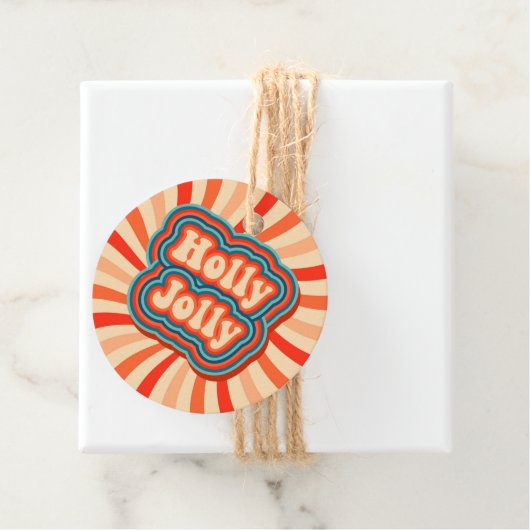 Retro Christmas Holidays Holly Jolly Typografie Geschenkanhänger (Beispiel)