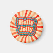 Retro Christmas Holidays Holly Jolly Typografie Magnet (Vorne)