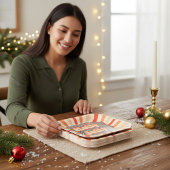 Retro Christmas Holidays Holly Jolly Typografie Pappteller