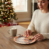 Retro Christmas Holidays Holly Jolly Typografie Pappteller